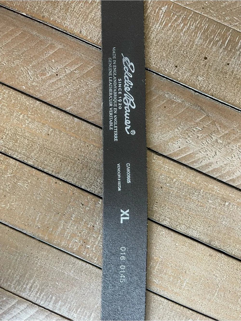 Eddie Bauer Black Leather Belt with Metal Buckle